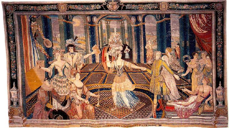 maskeradtapeten en av de sa kallade koningsmarckska tapeterna oil painting image
