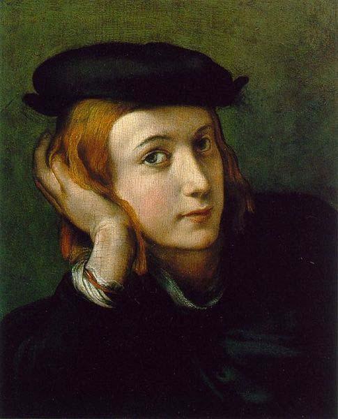 Correggio Portrait of a Young Man, oil painting image