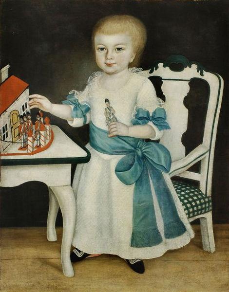 Anonymous Child with toy soldiers oil painting picture