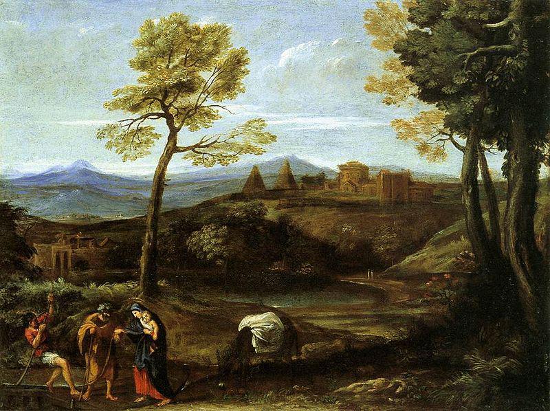 Domenichino Landscape with The Flight into Egypt oil painting image