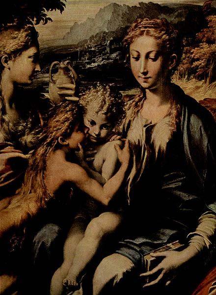 PARMIGIANINO Thronende Madonna, Hl. Zacharias, Hl. Johannes der Taufer und Hl. Maria Magdalena oil painting picture
