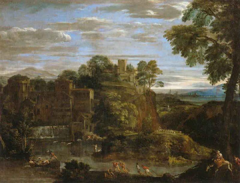 Domenichino Landscape with The Flight into Egypt oil painting picture