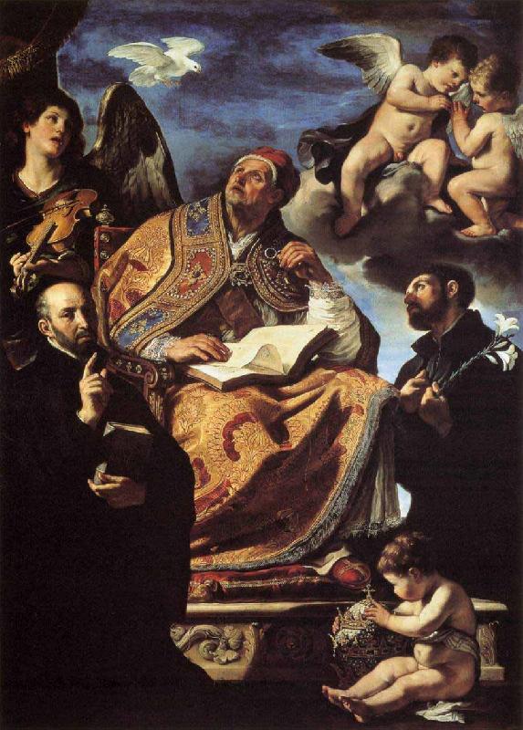 GUERCINO St Gregory the Great with Sts Ignatius and Francis Xavier oil painting picture