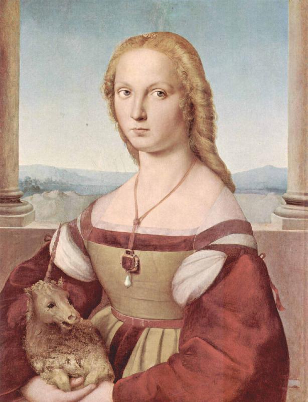 Raphael Young Woman with Unicorn oil painting image