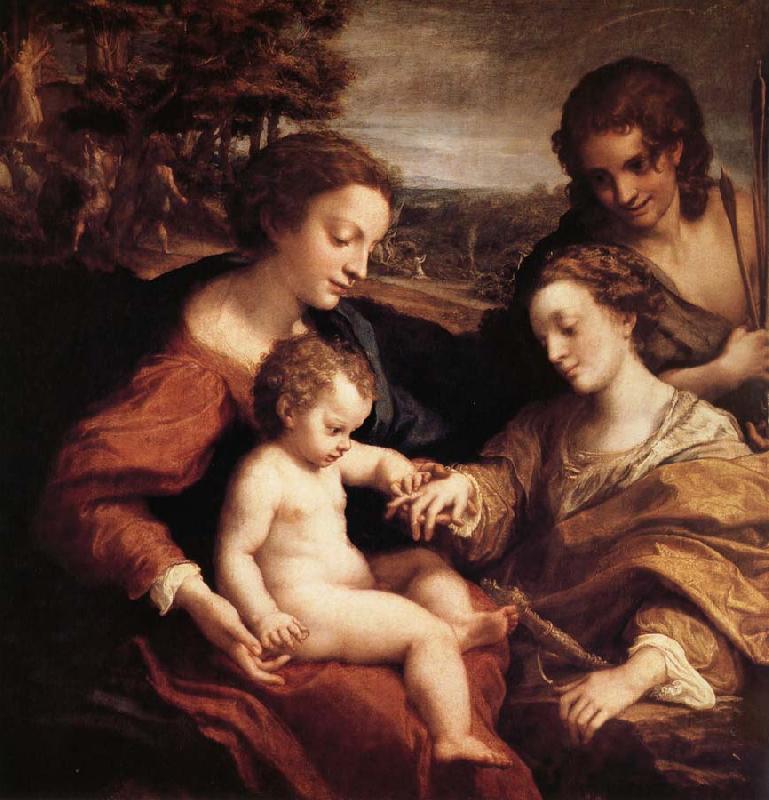 Correggio Le mariage mystique de sainte Catherine d'Alexandrie avec saint Sebastien France oil painting art
