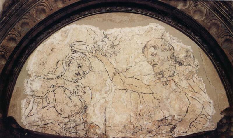 Correggio Sinopia of the Coronation of the Virgin France oil painting art