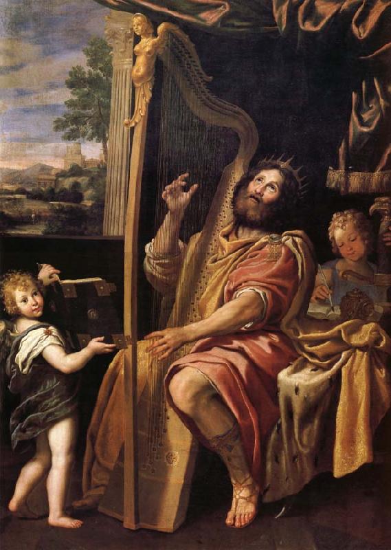 Domenichino Le Roi David jouant de la harpe France oil painting art
