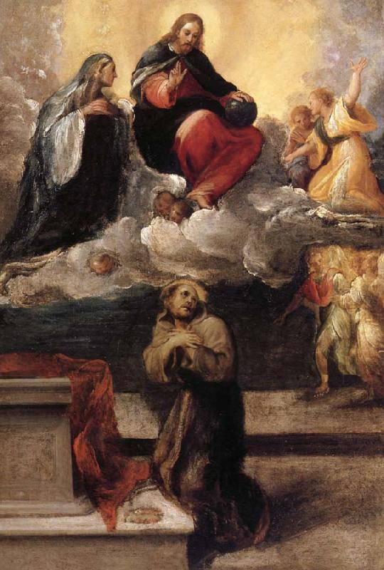 Faccini,Pietro Le Christ et la Vierge apparaissent a Saint Francois d'Assise France oil painting art