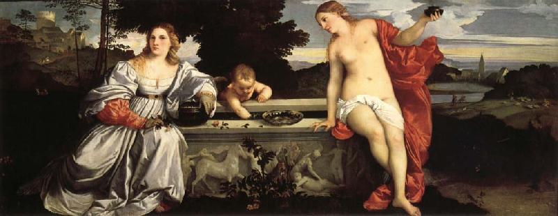 Titian Sacred and Profane Love France oil painting art