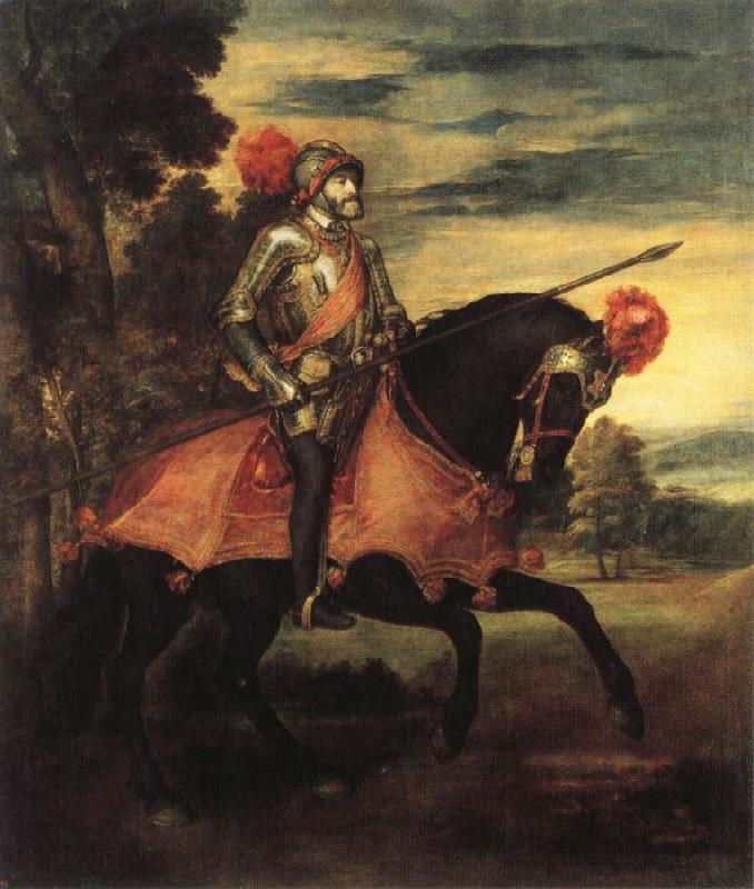 Titian Equestrian Portrait of Charles V oil painting image