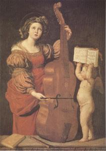 Domenichino Cecilia with an angel Holding Music (mk05) France oil painting art