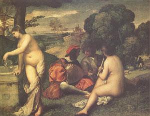 Titian Concert Champetre(The Pastoral Concert) (mk05) France oil painting art
