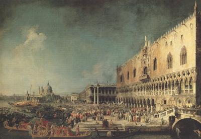 Canaletto Il ricevimento del'ambasciatore francese al Palazzo Ducale (mk21) oil painting image
