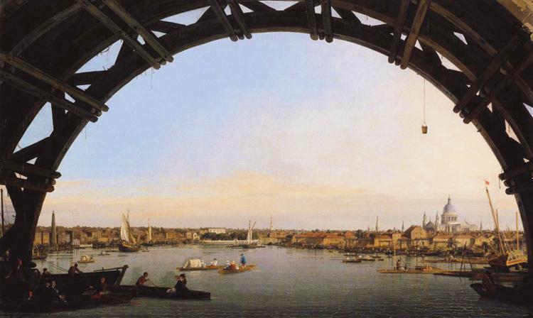 Canaletto Panorama di Londra attraverso un arcata del ponte di Westminster (mk21) France oil painting art